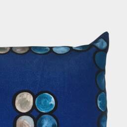 Ombr?? Circle Velvet Cushion, Cobalt + Grey