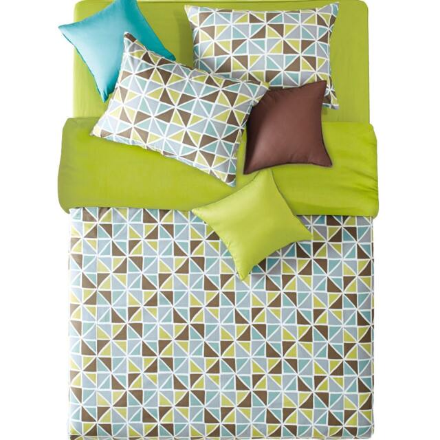 Triangle Pattern Duvet Cover Set - Scandinavian Cotton Bedding, Teen Boy Room