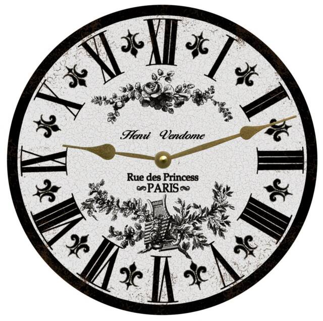 French Toile Clock - Grey Wall Clock - image 1