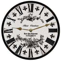 French Toile Clock - Grey Wall Clock - thumbnail 1