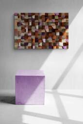 Handcrafted Acoustic Wood Wall Art Rose Gold Geometric Sound Diffuser - thumbnail 1