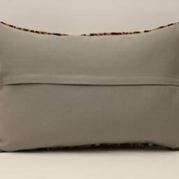 Vintage Turkish Kilim Pillow Cover, Wool Lumbar Cushion - 16x24 In - thumbnail 4