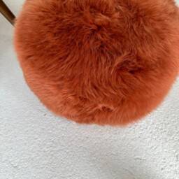 Cinnamon Sheepskin Pouffe, Brown Footstool, Pouffe , Neutral Interior, Living Room Decor, Genuine, Soft & Fluffy, Cosy Home - thumbnail 2