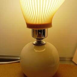 Mushroom Lamp - Retro Table - Art Deco 3D Printed Shade Ceramic Base 5W Led Bulb - thumbnail 2