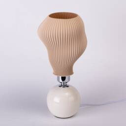 Mushroom Lamp - Retro Table - Art Deco 3D Printed Shade Ceramic Base 5W Led Bulb - thumbnail 4