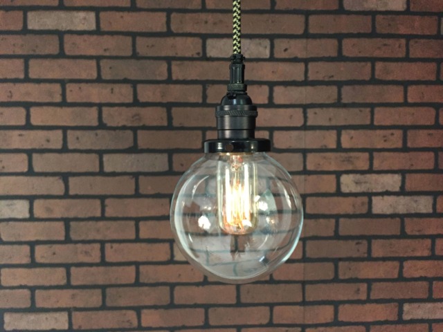 "Industrial Pendant Light -Black 5"" Small Glass Globe Shade With Patented ""Huila Connector" - image 1