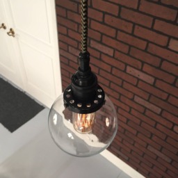 "Industrial Pendant Light -Black 5"" Small Glass Globe Shade With Patented ""Huila Connector" - thumbnail 3