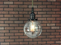 "Industrial Pendant Light -Black 5"" Small Glass Globe Shade With Patented ""Huila Connector" - thumbnail 1