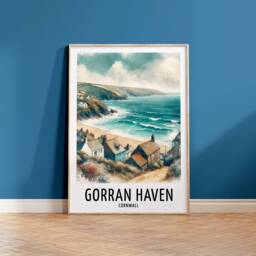Gorran Haven Travel Print - Watercolour Poster Design - Wall Artwork Cornwall Gifts Home Decor Art Gift England Beach Picture - thumbnail 2