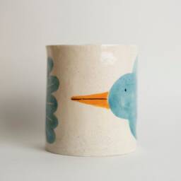 Bird Pencil Holder, Ceramic Teacher Cup, Desk Organizer, Kitchen Handmade Pottery, Pottery - thumbnail 2