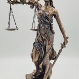 Blind Lady Justice Statue, Greek Bronze Office Gift, Gifts For Lawyers, Engraved Goddess Statue, Divine - thumbnail 3