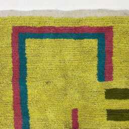 Green Berber Moroccan Wool Rug Handmade Boujaad Boho Decor - thumbnail 4