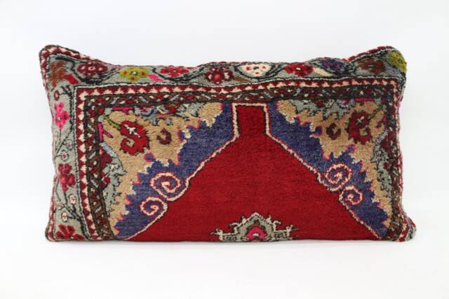 Kilim Pillow Covers, Throw Cover, 20x38 Red Cushion Case, Rug Custom Gift Natural 13 - image 1