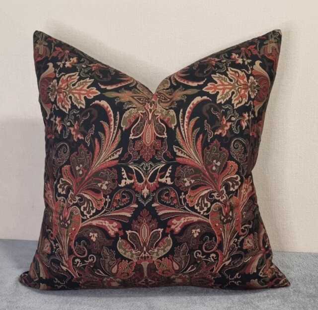 Ralph Lauren Lakota Paisley Charcoal Fabric Cushion Cover 55x55 cm - image 1