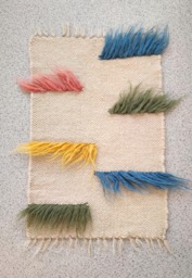 Colorful Handmade Flokati Rug, Wool Tufted Area Abstract Geometric Carpet, Washable & Modern - thumbnail 1