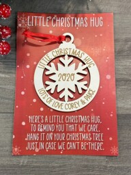 Personalised A Little Christmas Pocket Hug With Poem Card, Token Tree Decoration Bauble Gift Lockdown 2020 - thumbnail 1