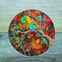 Bluebird Painting On Metal Round Metal Wall Art - thumbnail 2