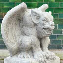 Massive Gargoyle Statue Concrete Gothic Sculpture Stone Demon Figurine Outdoor Monster Ornament Front Door Decor Monster Lover Gift - thumbnail 3