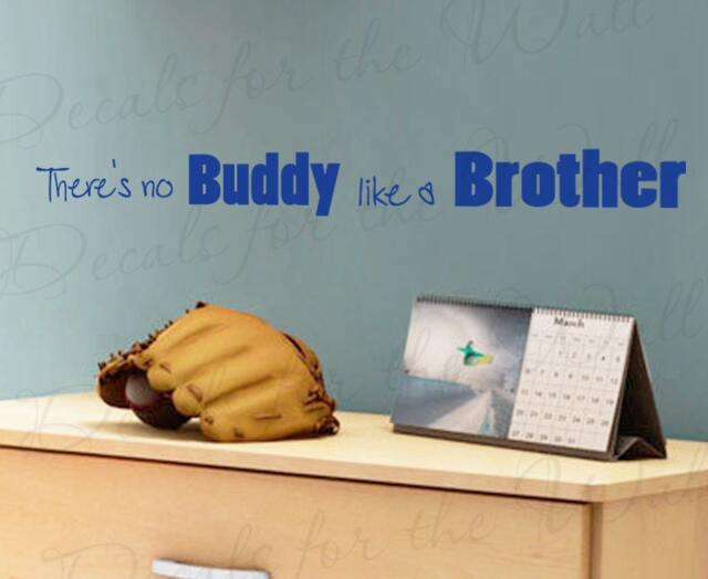 Theres No Buddy Like Brother Boy Room Kid Baby Nursery Wall Decal Decor Saying Lettering Vinyl Quote Sticker Art Letters Decoration K10 - image 1