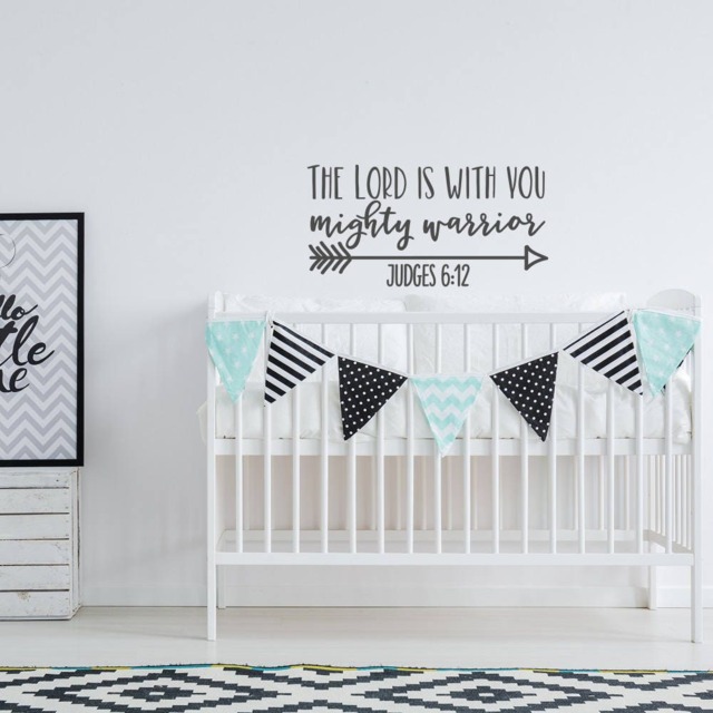 The Lord Is With You Mighty Warrior Judges 612 Wall Decal Religious Nursery Decor Scripture Bible Verse Ww141 - image 1