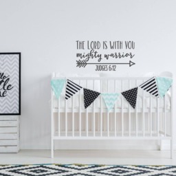 The Lord Is With You Mighty Warrior Judges 612 Wall Decal Religious Nursery Decor Scripture Bible Verse Ww141 - thumbnail 1
