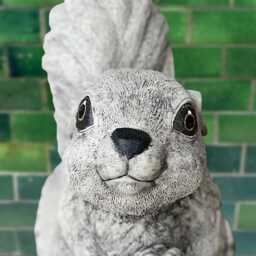 Outdoor Squirrel With Nut Statue Garden Decor Cement Animal Figurine Handmade Ornament Nature Lover Gift Front Door Art - thumbnail 3