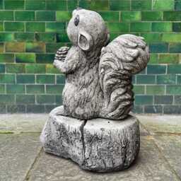 Outdoor Squirrel With Nut Statue Garden Decor Cement Animal Figurine Handmade Ornament Nature Lover Gift Front Door Art - thumbnail 2