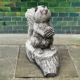 Outdoor Squirrel With Nut Statue Garden Decor Cement Animal Figurine Handmade Ornament Nature Lover Gift Front Door Art - thumbnail 4