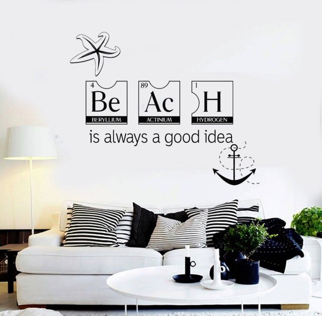 Beach Starfish Anchor Ocean Sea Marine Style Vacation Summer Sun Diy Wall Stickers Decals Vinyl Mural Decor Art L2169 - image 1