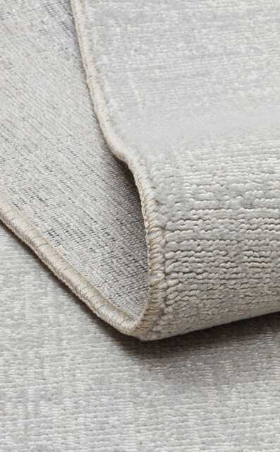 Silver Flat Rug Soft Textured Polyester, Modern Minimalist Decor - image 1