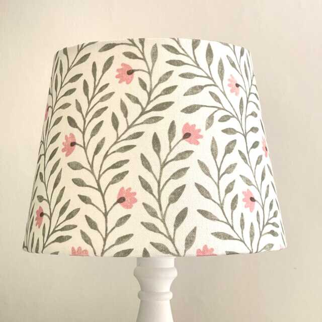 New - Pretty Floral Tapered Drum Cottage Small Table Lampshade Sage & Rose - image 1