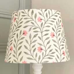 New - Pretty Floral Tapered Drum Cottage Small Table Lampshade Sage & Rose - thumbnail 3
