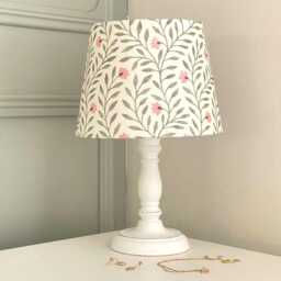 New - Pretty Floral Tapered Drum Cottage Small Table Lampshade Sage & Rose - thumbnail 2