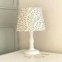 New - Pretty Floral Tapered Drum Cottage Small Table Lampshade Sage & Rose - thumbnail 4