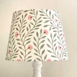 New - Pretty Floral Tapered Drum Cottage Small Table Lampshade Sage & Rose