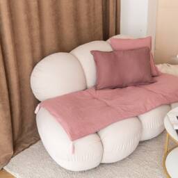 Linen Sofa Cover, Cover Protector, Slipcover Custom Size With Tassels - thumbnail 3