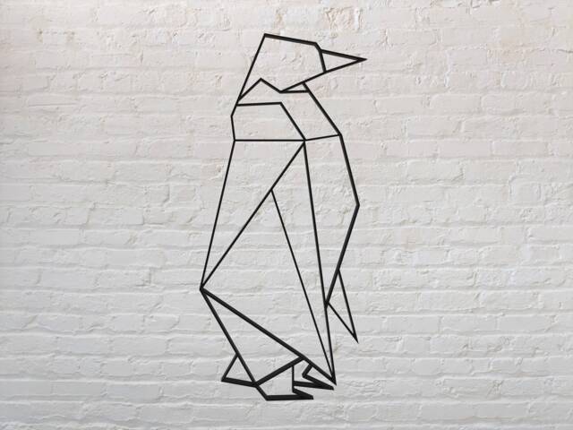 Geometric Penguin Sculpture 3D - Hanging Wall Art Figure Decor Scandinavian Style Hygge Home Animal Animals Gift - image 1