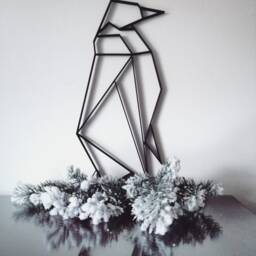 Geometric Penguin Sculpture 3D - Hanging Wall Art Figure Decor Scandinavian Style Hygge Home Animal Animals Gift - thumbnail 2