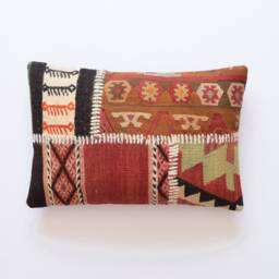 Kilim Pillow Patchwork Pillows Rug Lumbar 14x20 Cushion Cuscini Marocchini Case Morocco 35x50 - thumbnail 1