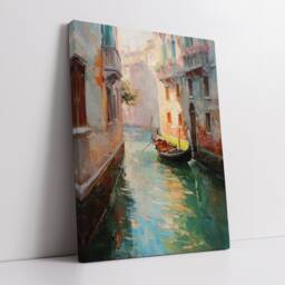Venice Italy Canal Cathedral Abstract Modern Colourful Europe Painting Wall Art, Framed Canvas Poster Print, Home Office Room Decor, Gifts - thumbnail 2