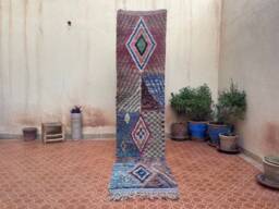 Azilal Berber Wool Runner Rug 2.2 X 9.7 Ft, Tribal Hallway Decor - thumbnail 1