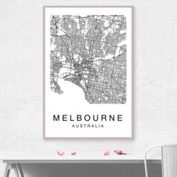 Melbourne City Map Art Print, Australia Street Decor - thumbnail 3
