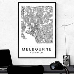 Melbourne City Map Art Print, Australia Street Decor - thumbnail 2