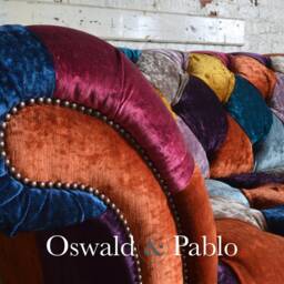 Unique British Handmade 3 Seater Bright Multicoloured Patchwork Velvet Fabric Chesterfield Sofa - thumbnail 4