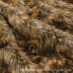 Luxury Faux Fur Throw Blanket - Medium Brown Wolf, Minky Lining, Usa Made - thumbnail 3