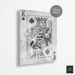 King Of Spades Acrylic Glass Art Luxury Poker Room Decor - thumbnail 1