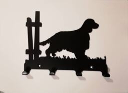Spaniel Dog Silhouette Key Holder Hooks, Mask, Face Lead Hangers