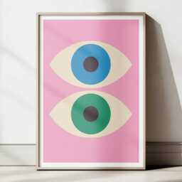 Bauhaus Eyes Art Print Mid-Century Modern Geometric Wall Decor - thumbnail 2