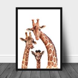Giraffe Family Wall Print Funky Animal Art - thumbnail 2