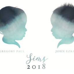Sibling Custom Watercolor Silhouette, Nursery Decor, Gift For Mom, Baby Gift, Wall Art, Personalized, Heirloom - thumbnail 2